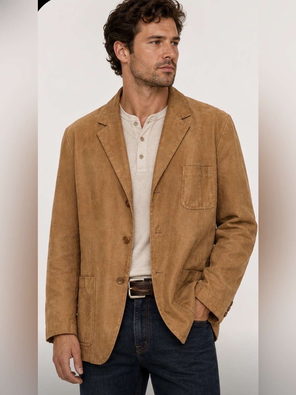 Tasso Elba Camel Suede Blazer